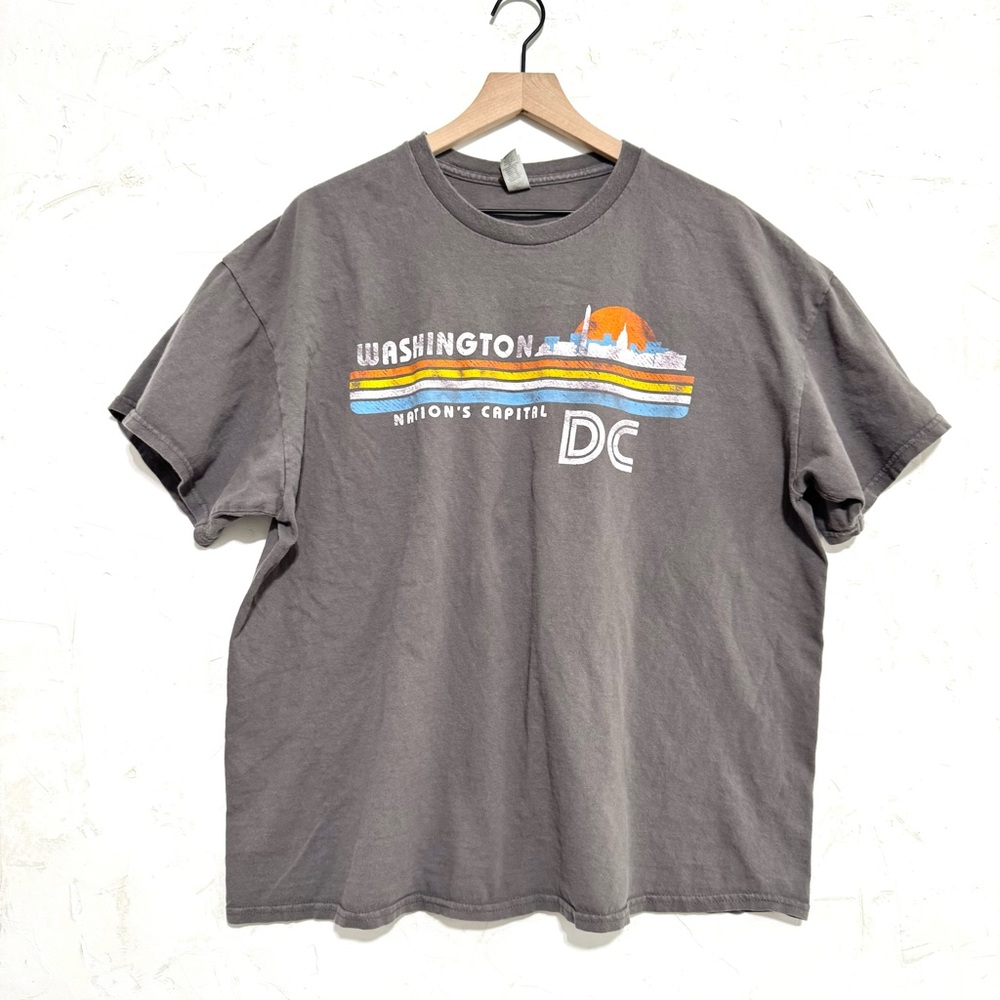 3/&20 Washington DC Graphic Tee Vintage Faded Gray Men’s XL Heavy Cotton
